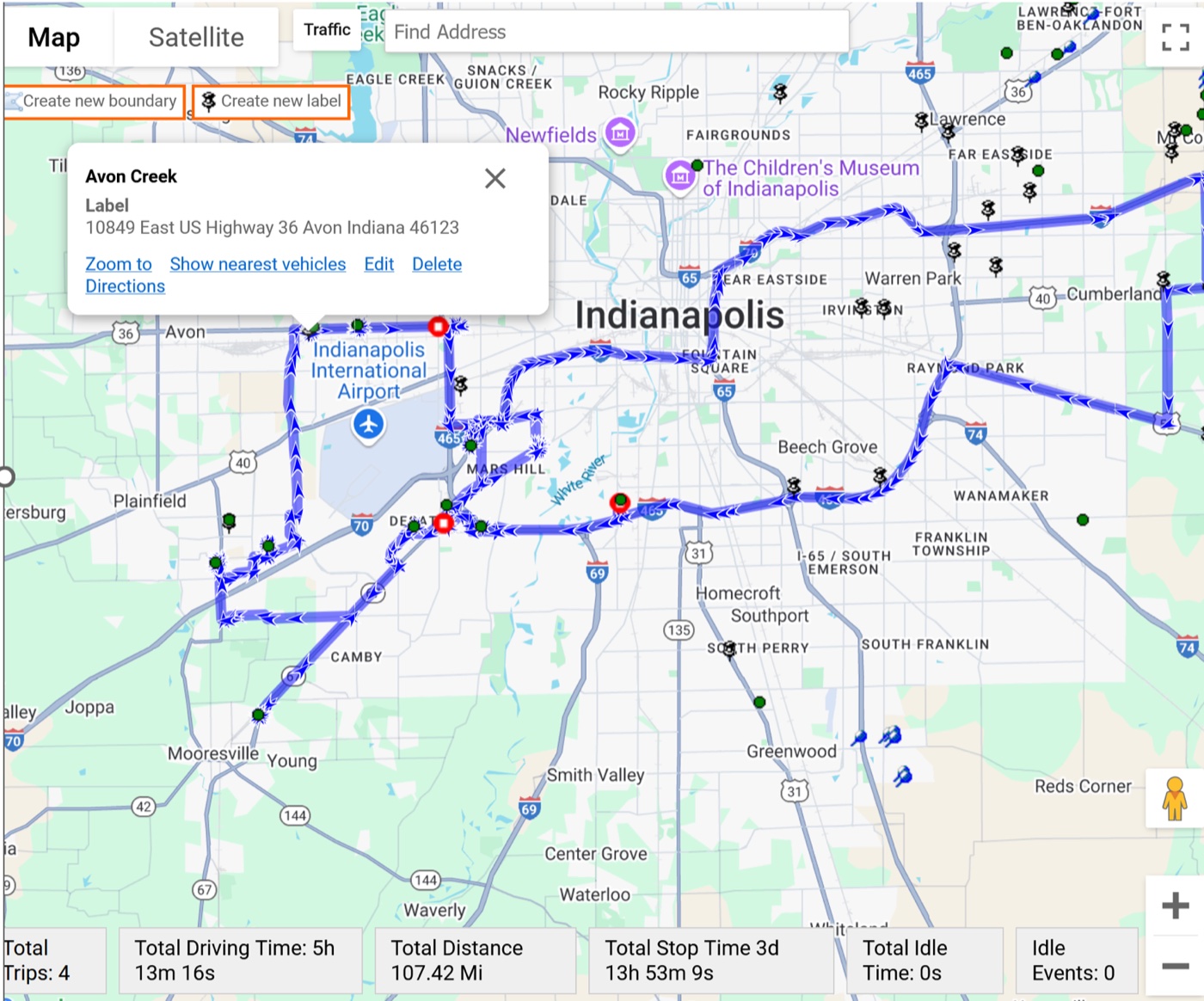 Adaptive GPS reporting with frequent location points following the actual road network